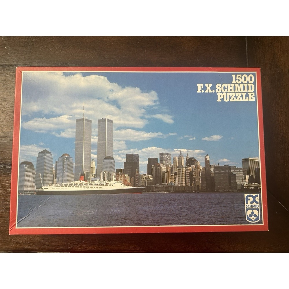 Vintage F.X. Schmid 1500 Piece Puzzle Manhattan NYC Twin Towers WTC‎ Germany